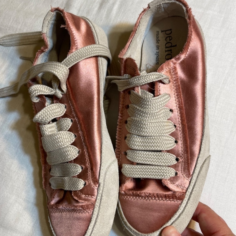 Rose Satin Sneakers suede lining - Picture 7 of 12
